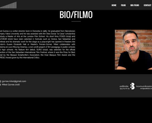 Atal biografikoaren bista. Vista de la página biográfica.