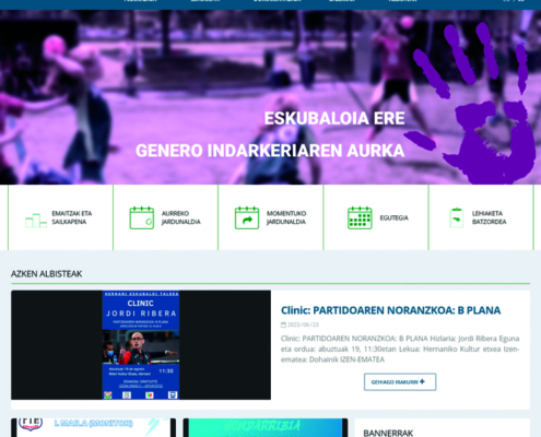 Gipuzkoako Eskubaloi Federazioaren webgunearen aurrebista irudia. Vista previa de la web de la Federación Guipuzcoana de Balonmano.