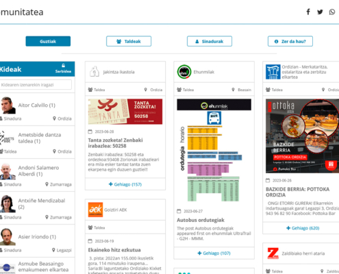 Hitza webgune bateko kolaboratzaileen atalaren bista.
Vista de la sección de colaboraciones de una web de Hitza.