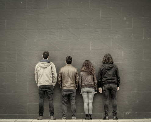 Liher taldearen promoziorako egindako argazki saioaren eredu irudia. Imagen de ejemplo de la sesión fotográfica realizada para la promoción del grupo Liher.